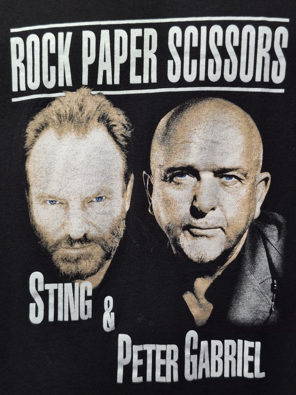 Delta Black 'Rock Paper Scissors' Sting & Peter Gabriel Graphic Tee